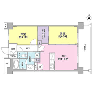 2LDK 間取り図