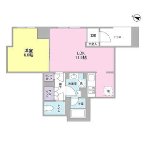 1LDK 間取り図