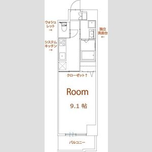 1K 間取り図