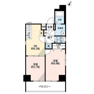 2DK 間取り図