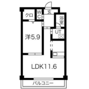 1LDK 間取り図