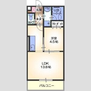1LDK 間取り図