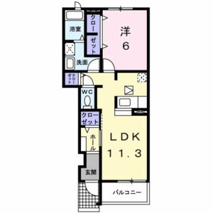 1LDK 間取り図