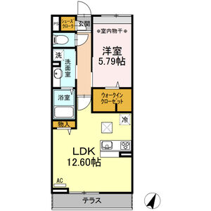 1LDK 間取り図