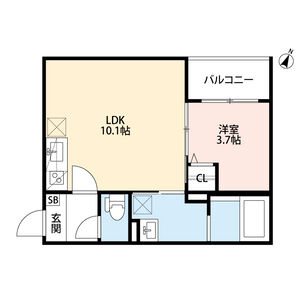 1LDK 間取り図