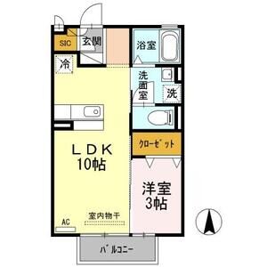 1LDK 間取り図