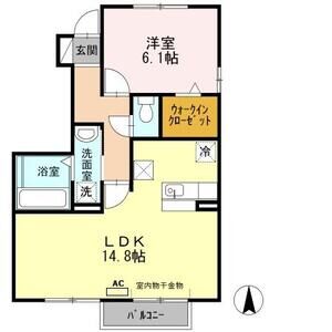 1LDK 間取り図