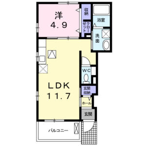1LDK 間取り図