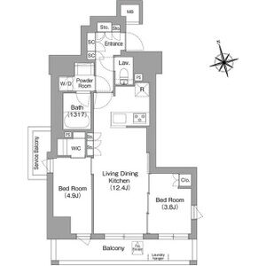 2LDK 間取り図