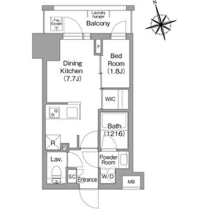 1DK 間取り図