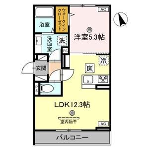 1LDK 間取り図