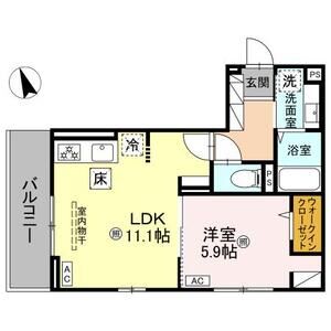 1LDK 間取り図