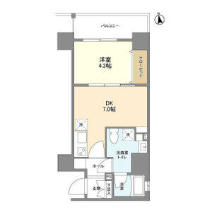 1DK 間取り図