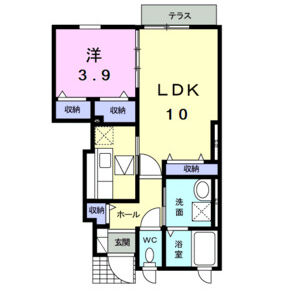 1LDK 間取り図