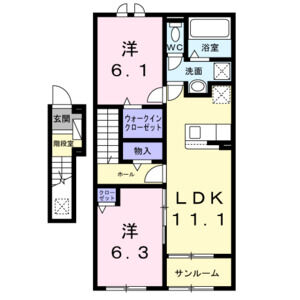 2LDK 間取り図