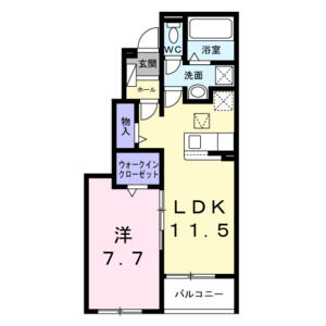 1LDK 間取り図