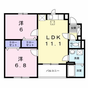 2LDK 間取り図