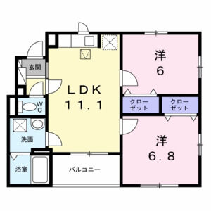 2LDK 間取り図