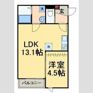 1LDK 間取り図