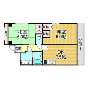 2DK 間取り図