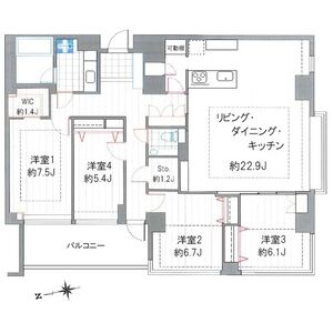 4LDK 間取り図