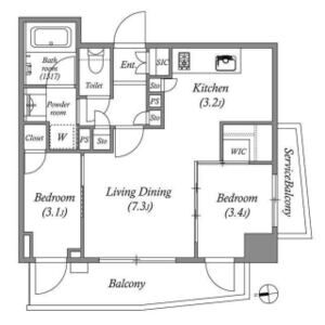 2LDK 間取り図