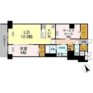 1LDK 間取り図