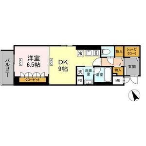 1DK 間取り図