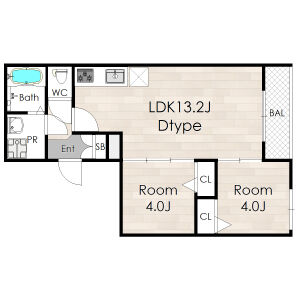 2LDK 間取り図