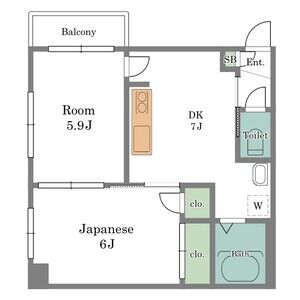 2DK 間取り図