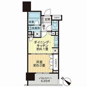 1DK 間取り図