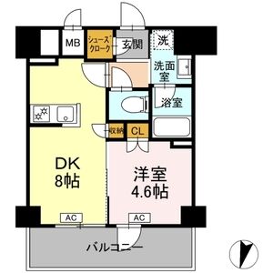 1DK 間取り図