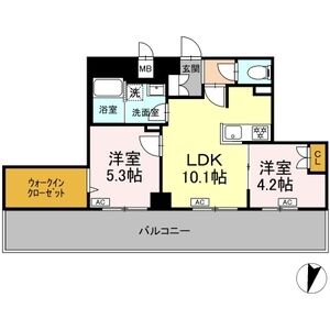 2LDK 間取り図
