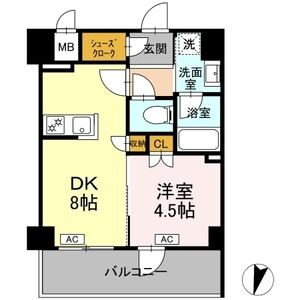1DK 間取り図