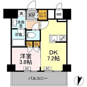 1DK 間取り図