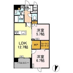 2LDK 間取り図