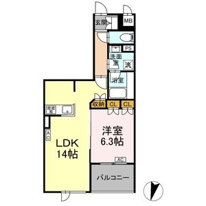 1LDK 間取り図