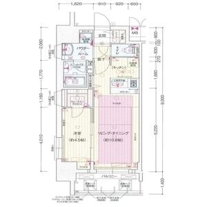 1LDK 間取り図