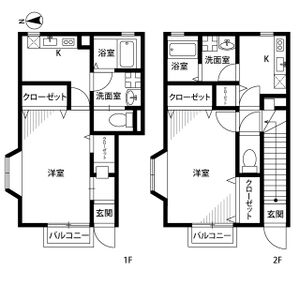 1K 間取り図