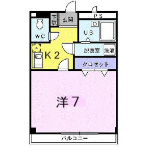 1K 間取り図