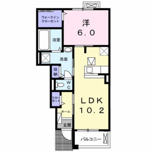 1LDK 間取り図