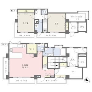 2LDK 間取り図