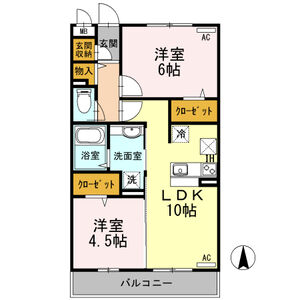 2LDK 間取り図