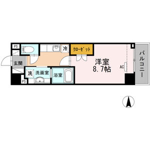 1K 間取り図