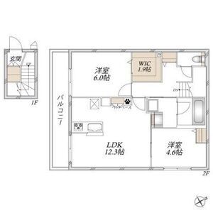 2LDK 間取り図