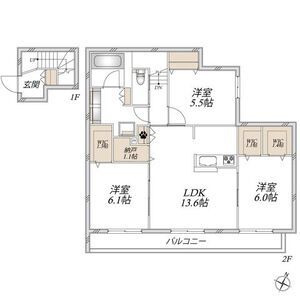 3LDK 間取り図