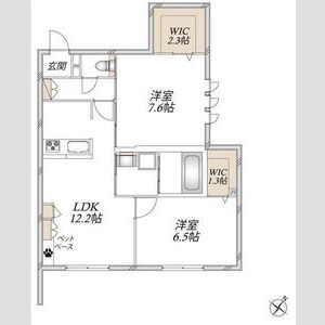 2LDK 間取り図