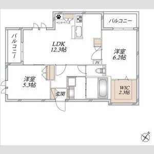 2LDK 間取り図