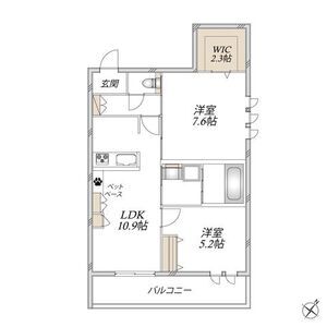 2LDK 間取り図
