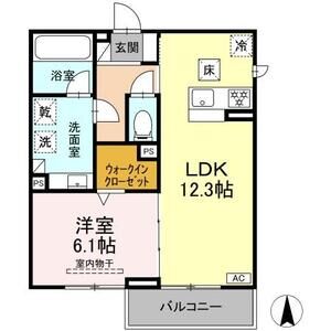 1LDK 間取り図